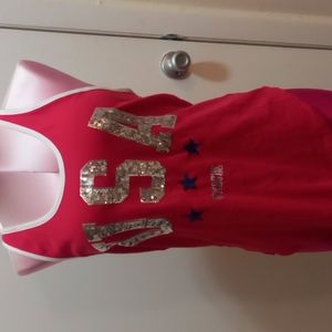 Pink bling tank top